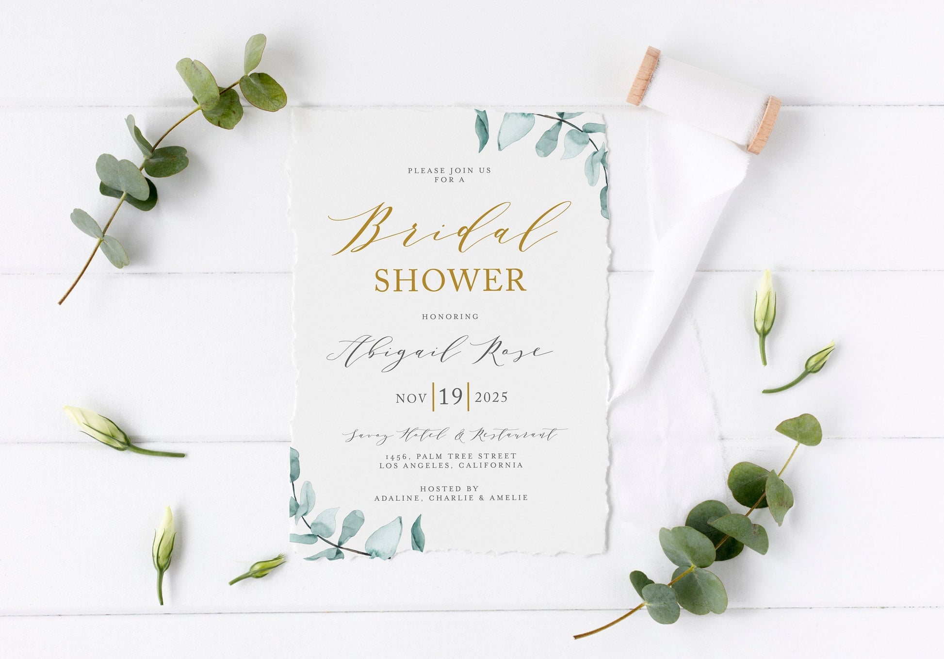 Greenery Bridal Shower Invite Templett, Shower Invitation Template, Printable Invitation, Instant Download, Printable Bridal Shower - Abi SHOWERS | BACHELORETTE SAVVY PAPER CO