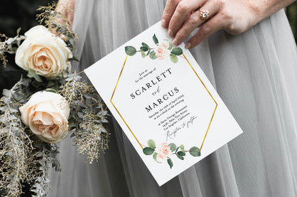 Greenery Floral Wedding Invitation Template Instant Download Templett Printable Wedding Editable - Scarlett WEDDING INVITATIONS SAVVY PAPER CO