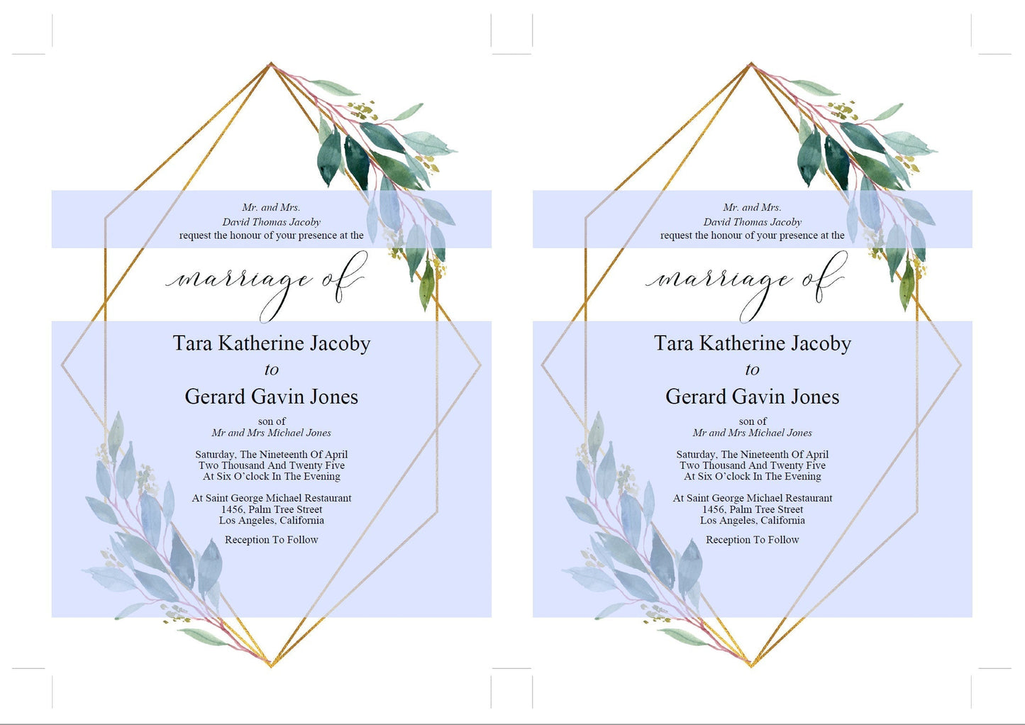 Greenery Geometric Wedding Invitation Editable Template, Printable DIY Instant Download Invites, Digital Download Invitations- TARA WEDDING INVITATIONS SAVVY PAPER CO
