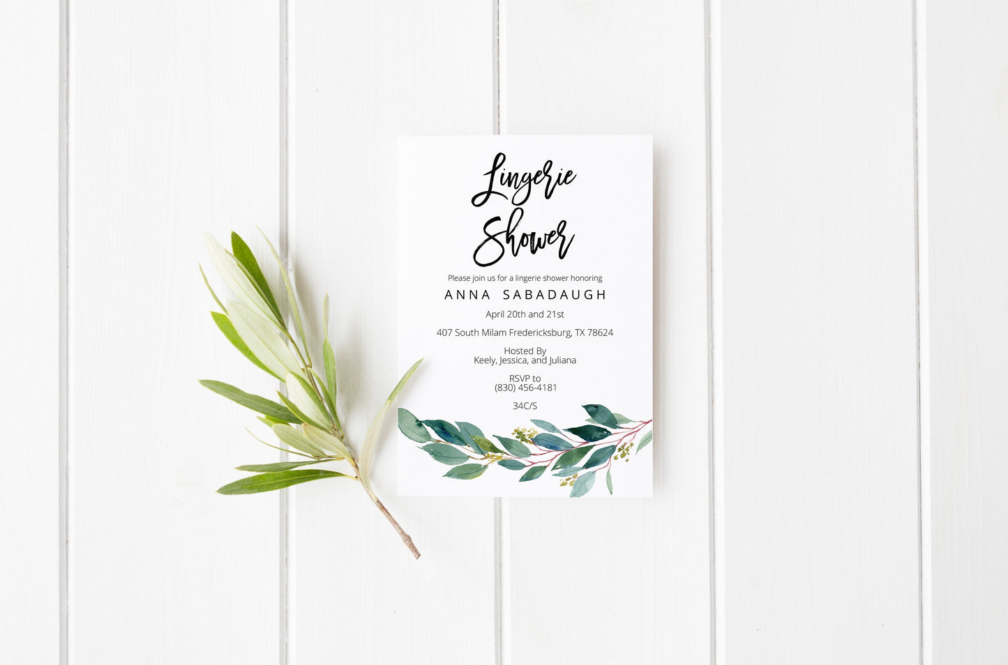 Greenery Lingerie Party Invitation Instant Download Printable Editable Template DIY Bridal Shower Invite  - ANNA SHOWERS | BACHELORETTE SAVVY PAPER CO