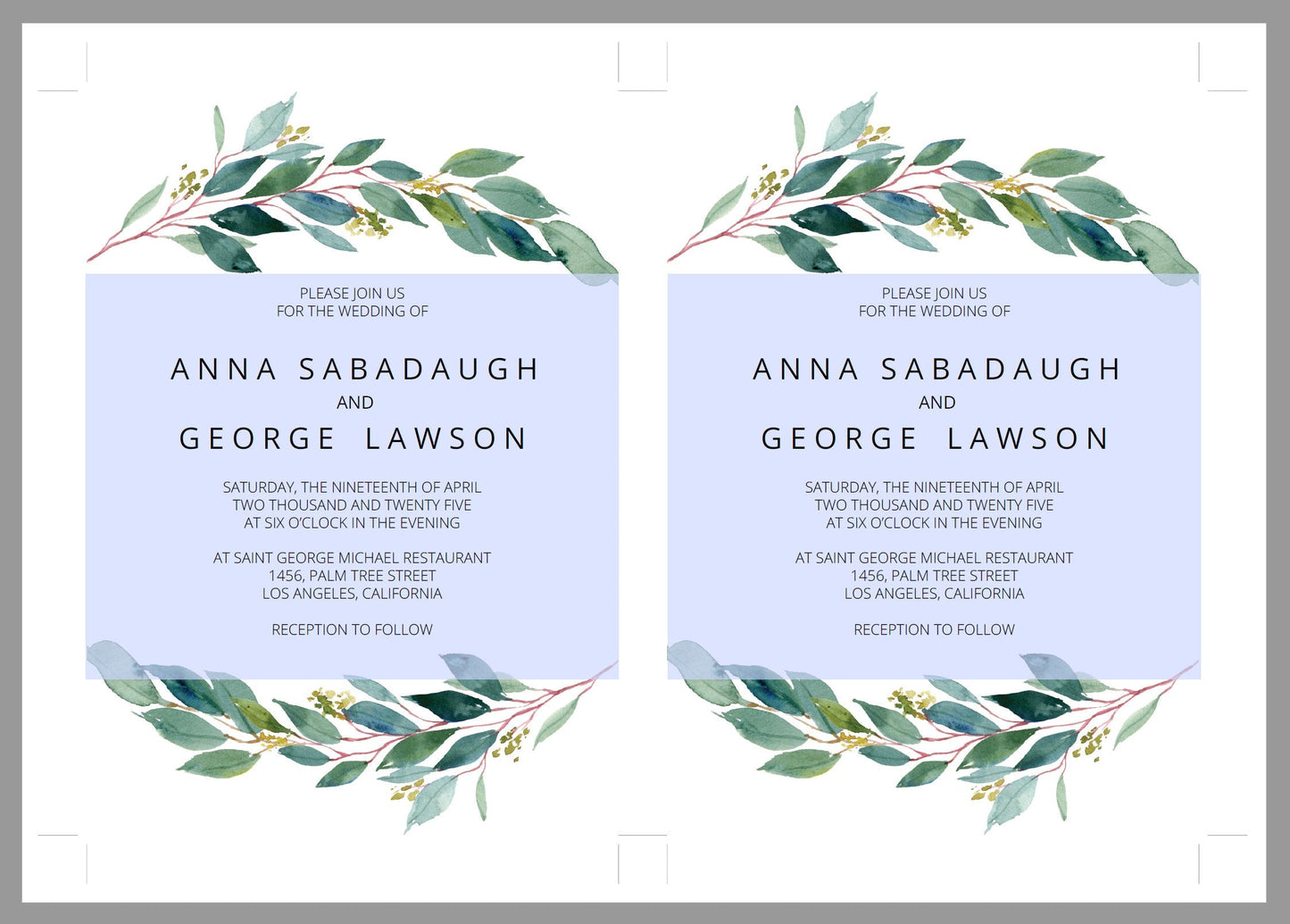 Greenery Rustic Wedding Invitation Editable Template, Printable DIY Instant Download Invites, Digital Download Invitations- Anna WEDDING INVITATIONS SAVVY PAPER CO