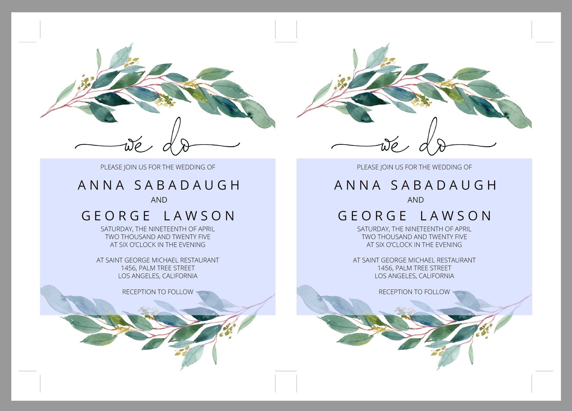 Greenery Rustic Wedding Invitation Editable Template, Printable DIY Instant Download Invites, Digital Download Invitations- Anna WEDDING INVITATIONS SAVVY PAPER CO