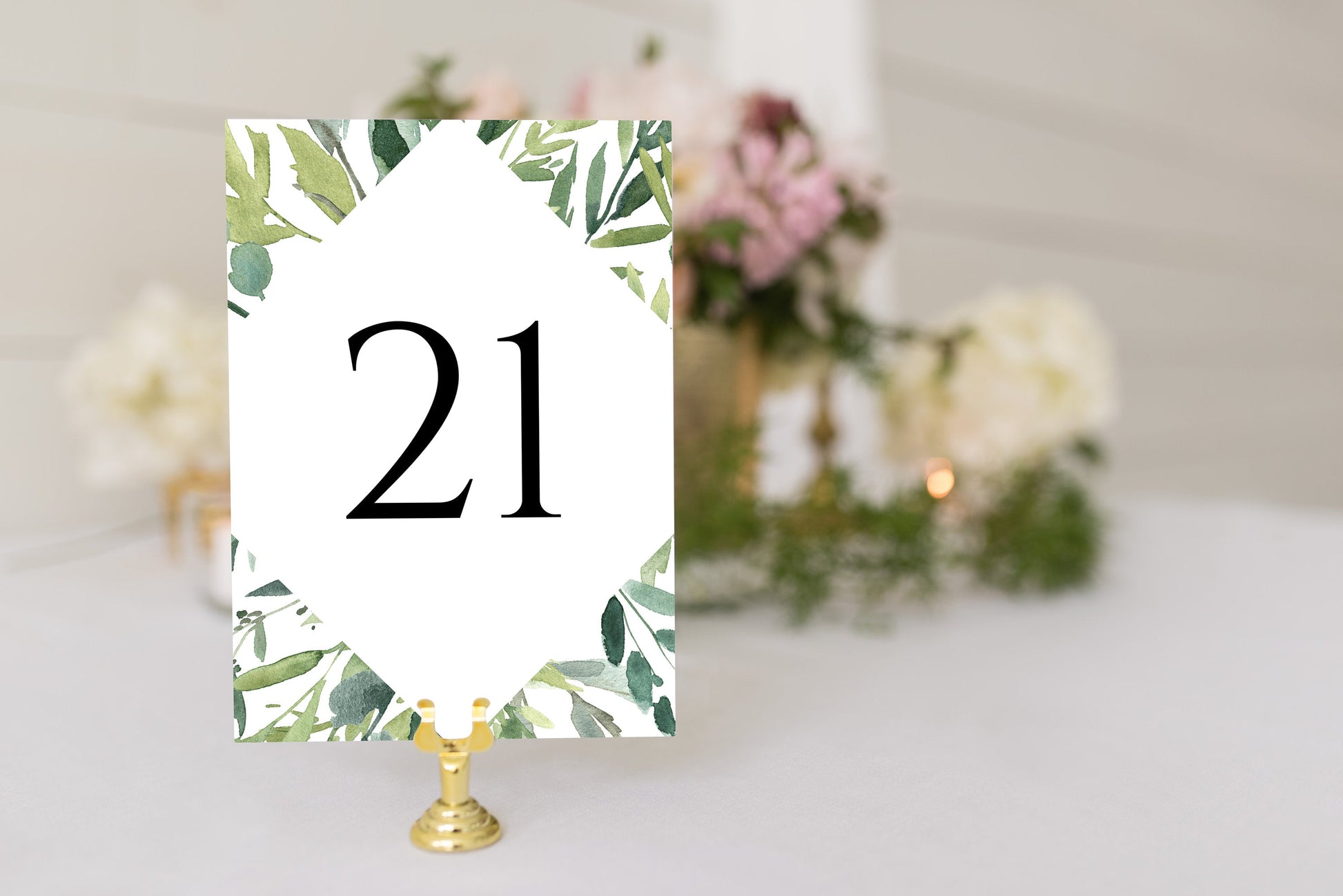 Greenery Table Numbers Printable Christmas Wedding Winter Instant Download DIY  - Jasmine TABLE NUMBERS SAVVY PAPER CO