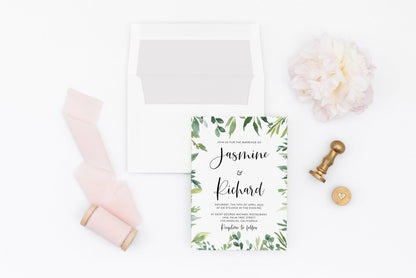Greenery Wedding Invitation Editable Template Printable DIY Instant Download Invites Digital Download Invitations- Jasmine WEDDING INVITATIONS SAVVY PAPER CO