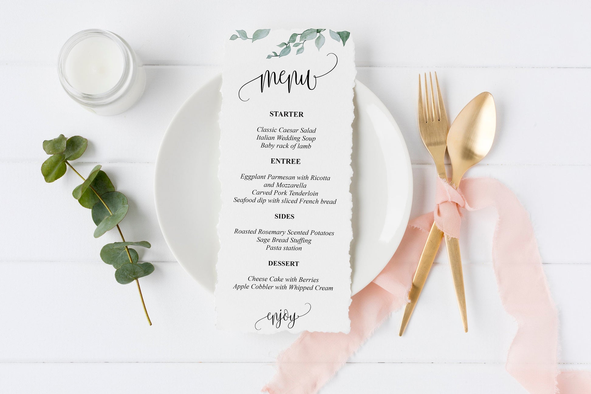 Greenery Wedding Menu Printable Template, Editable Instant Download, Menu Cards, DIY Dinner Menu  - Melissa MENU|PROGRAMS|TIMELINE SAVVY PAPER CO