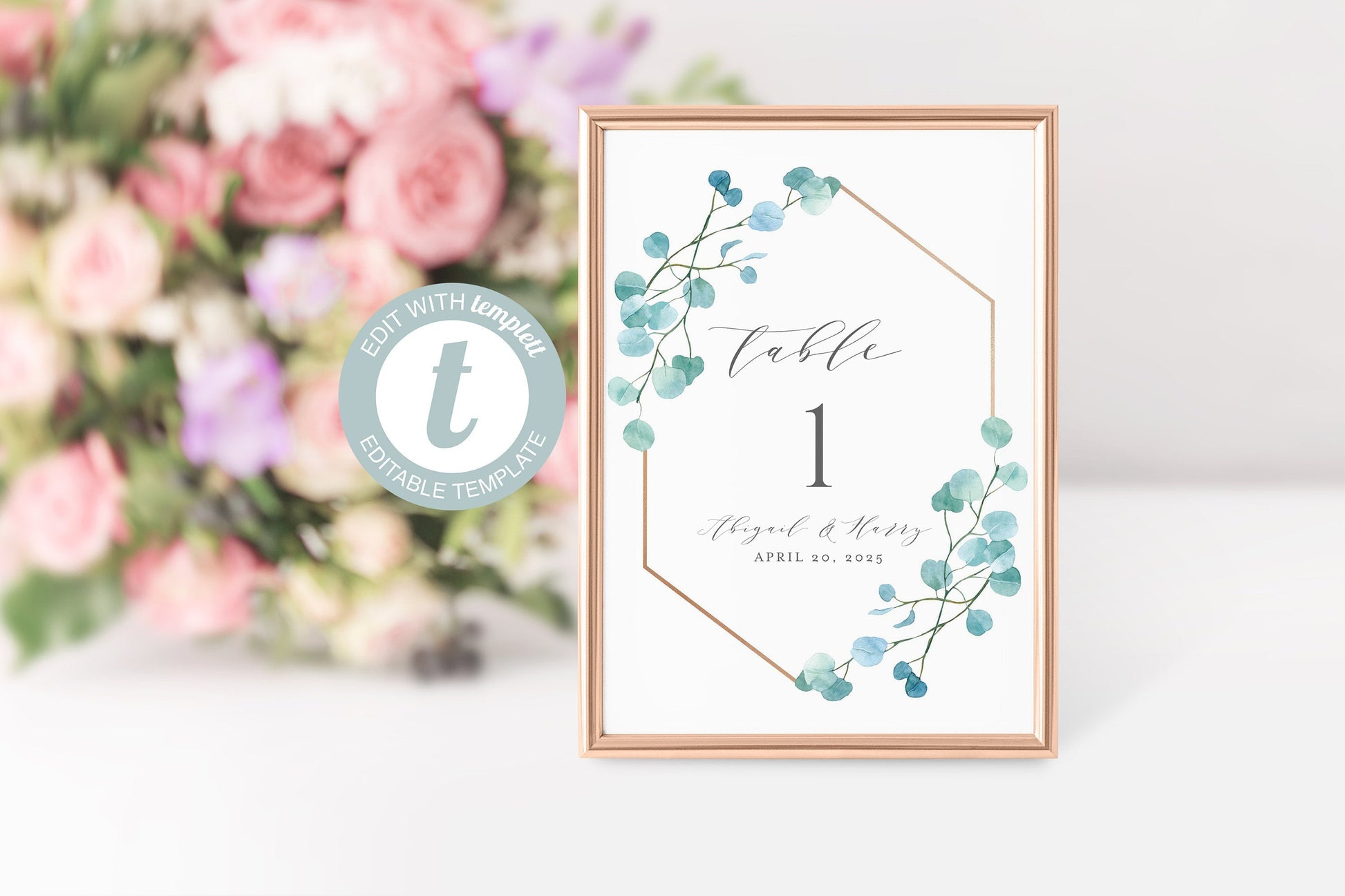Greenery Wedding Table Number, Geometric Gold, Printable, Numbers Printable, Instant Download, Templett, Table Number Cards  -ABI TABLE NUMBERS SAVVY PAPER CO