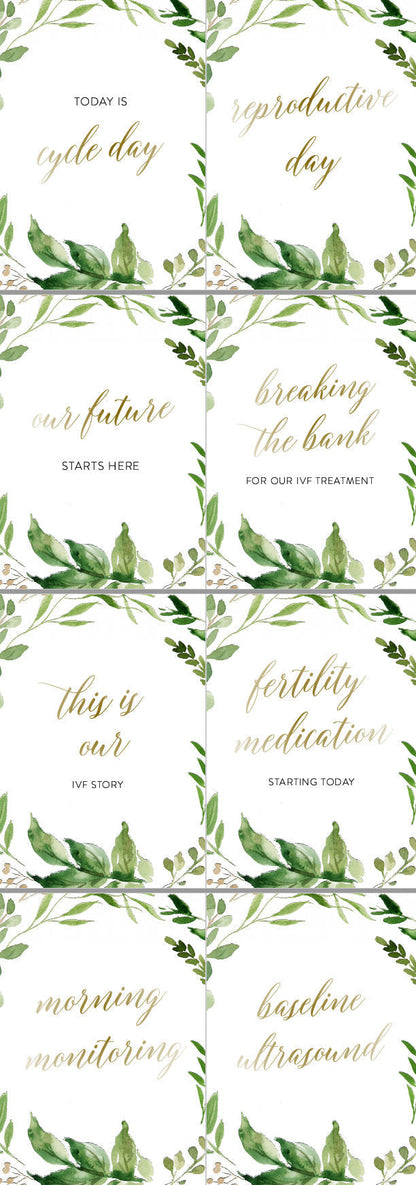 IVF Milestone Cards | Pregnancy Journey | Floral | Infertility |  Photo Prop | Memories | 36 Card Set - Elisa  SAVVY PAPER CO