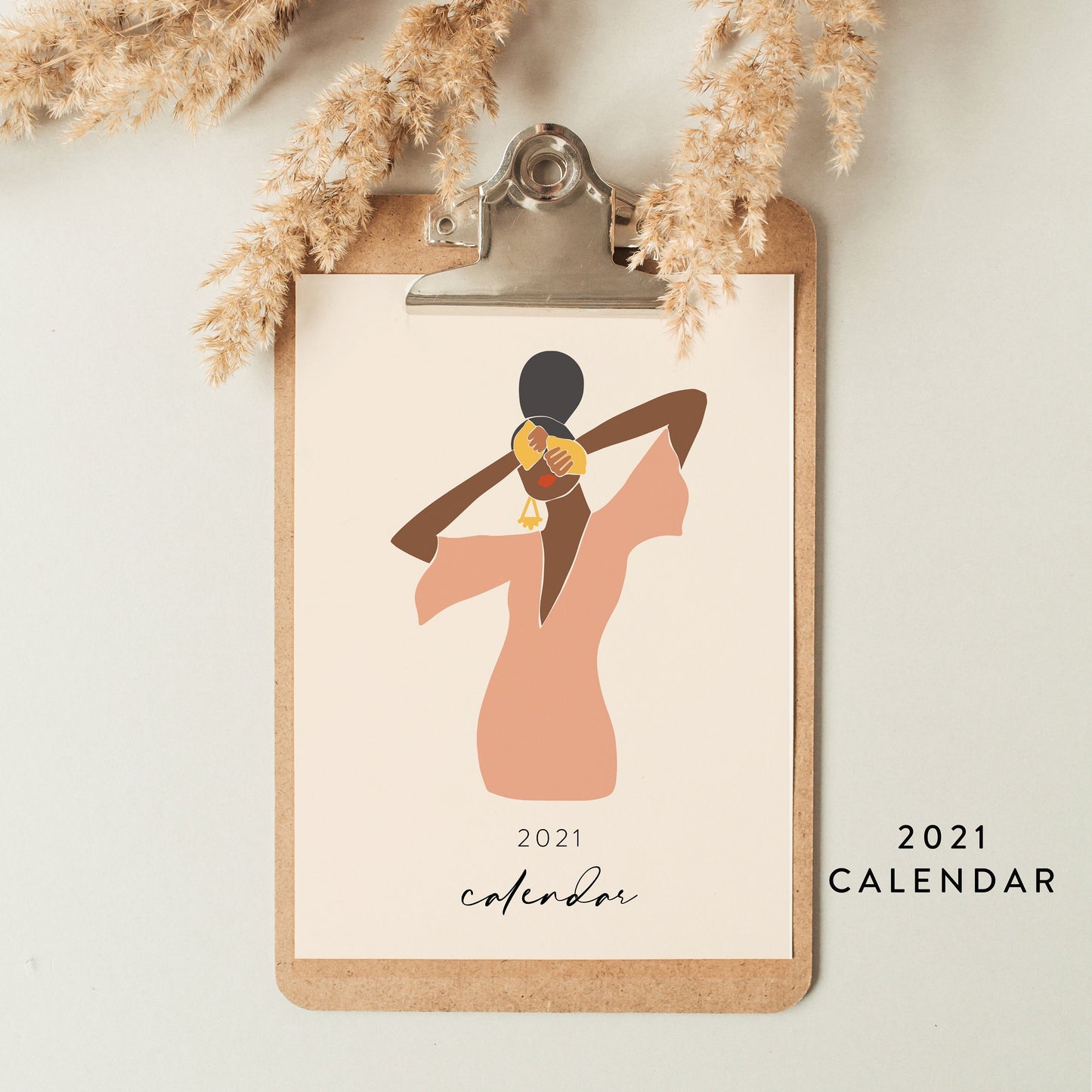 Instant Download 2021 Wall Calendar, Abstract Modern Monthly Calendar, 2021 Illustrated Art Calendar  Digital Download  SAVVY PAPER CO