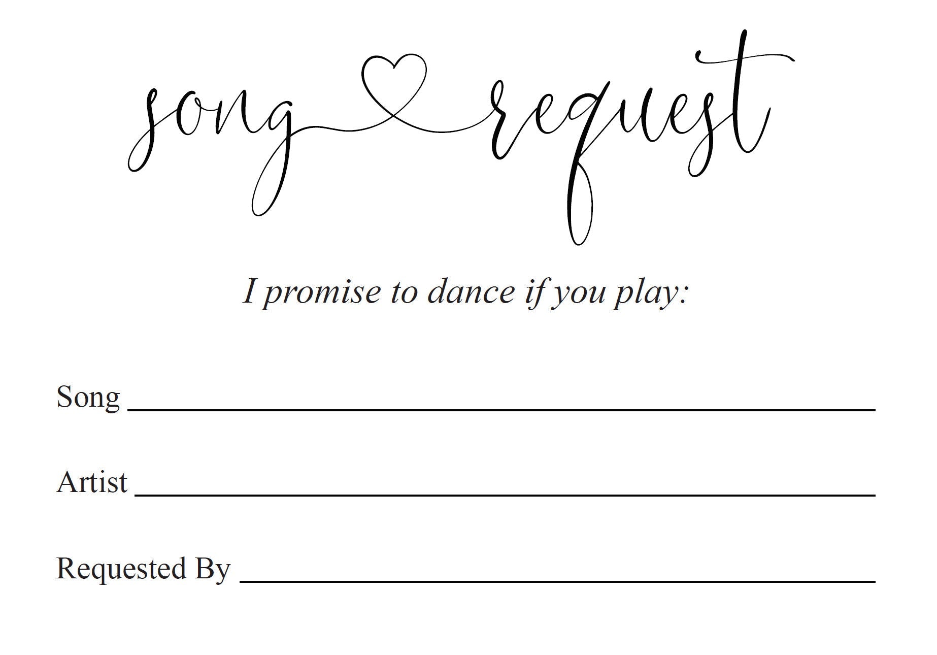 Let's dance card, Song Request Insert Card Template, Dancing Card, Dance Card, RSVP, Wedding Song Request, Rustic  - Heather TAGS | TY | INSERTS SAVVY PAPER CO