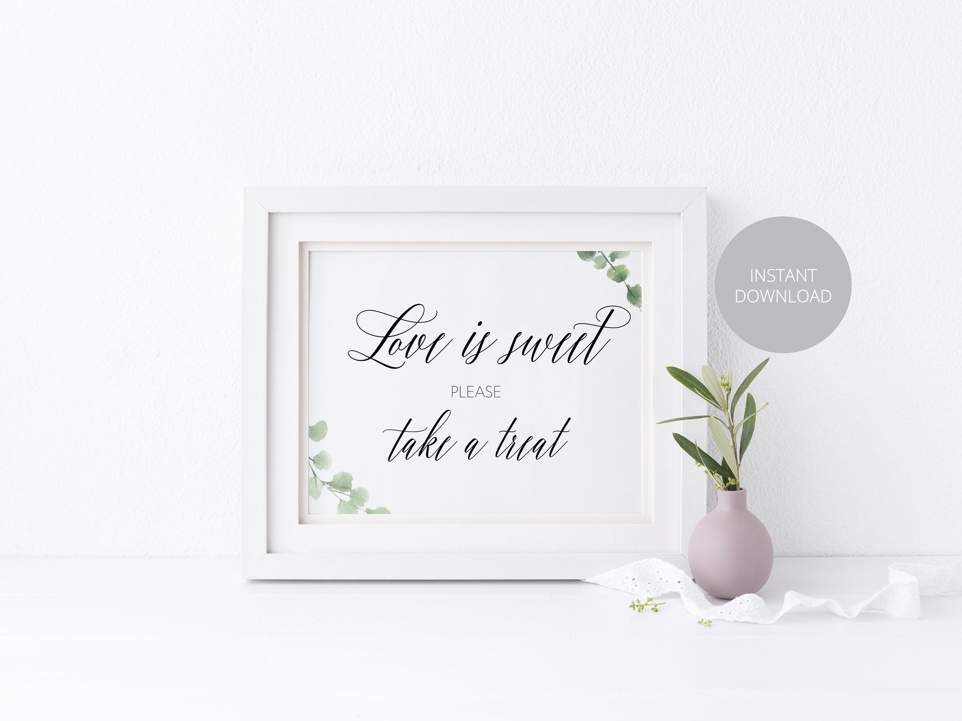 Love is Sweet Sign,Rustic Wedding Signs,Printable,Wedding,Take a treat Sign, Dessert Table, Candy Bar Sign, Wedding Decor, Instant Download SIGNS | PHOTO BOOTH SAVVY PAPER CO