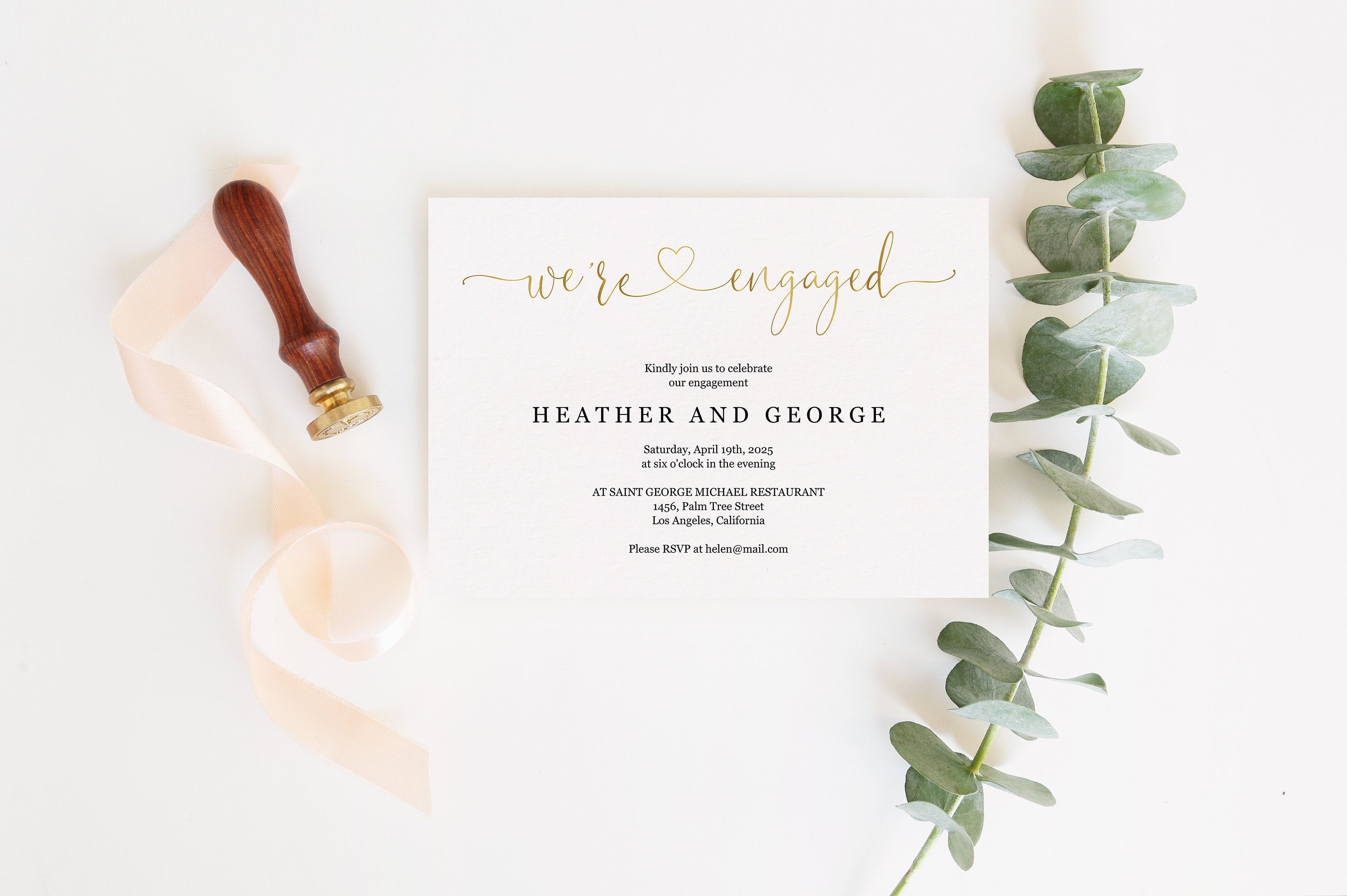 Minimal Engagement Party Invite Printable Invitation Engagement Invites ...