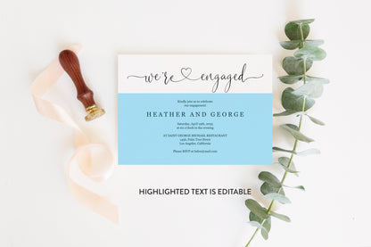 Minimal Engagement Party Invite Printable Invitation Engagement Invites Invitation Template Instant Download  - Heather ENGAGEMENT SAVVY PAPER CO
