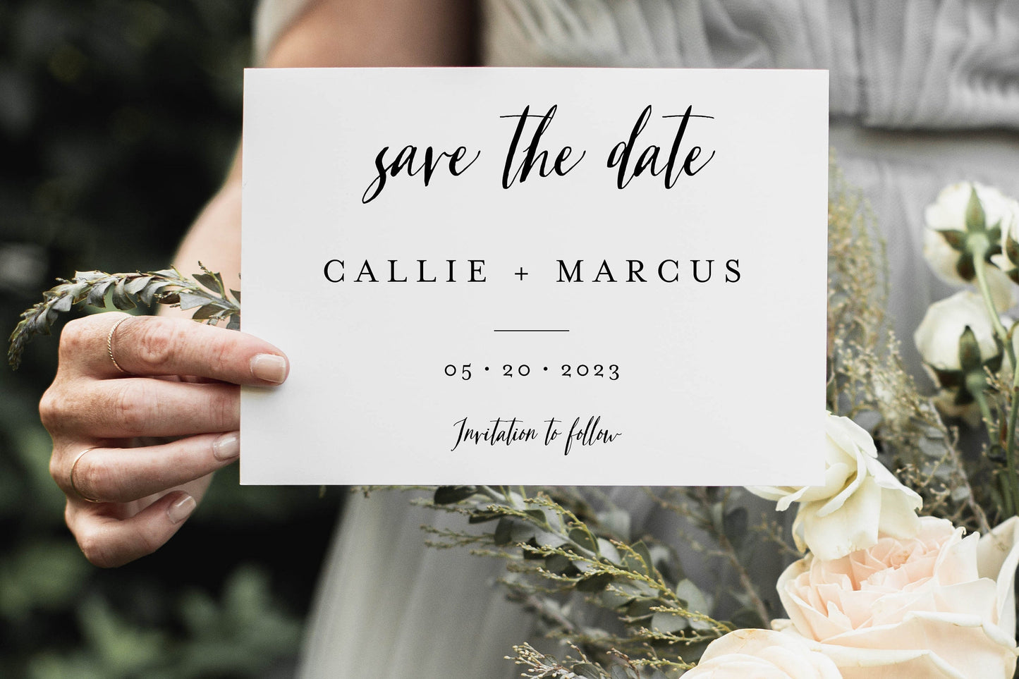 Minimal Save-the-Date Template Engagement Invite 100% editable Minimal - Callie SAVE THE DATES SAVVY PAPER CO