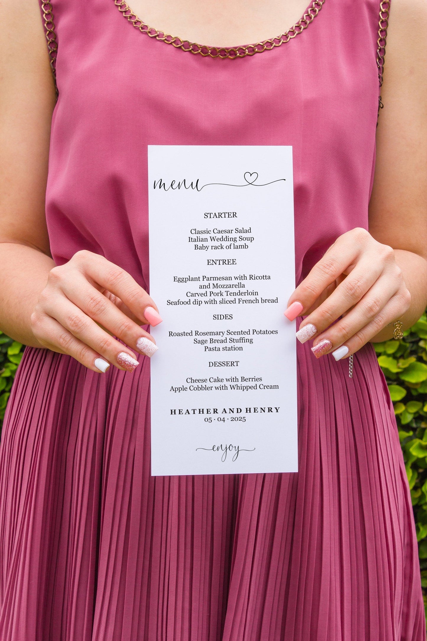 Minimal Wedding Menu Printable Template, Editable Instant Download, Menu Cards, DIY Dinner Menu Heart  - Heather MENU|PROGRAMS|TIMELINE SAVVY PAPER CO