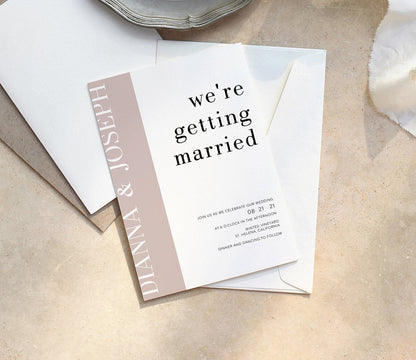 Minimalist Modern Wedding Invitation Template, Wedding Invitations, Printable DIY, Wedding Invitation Template Download - DIANA WEDDING INVITATIONS SAVVY PAPER CO