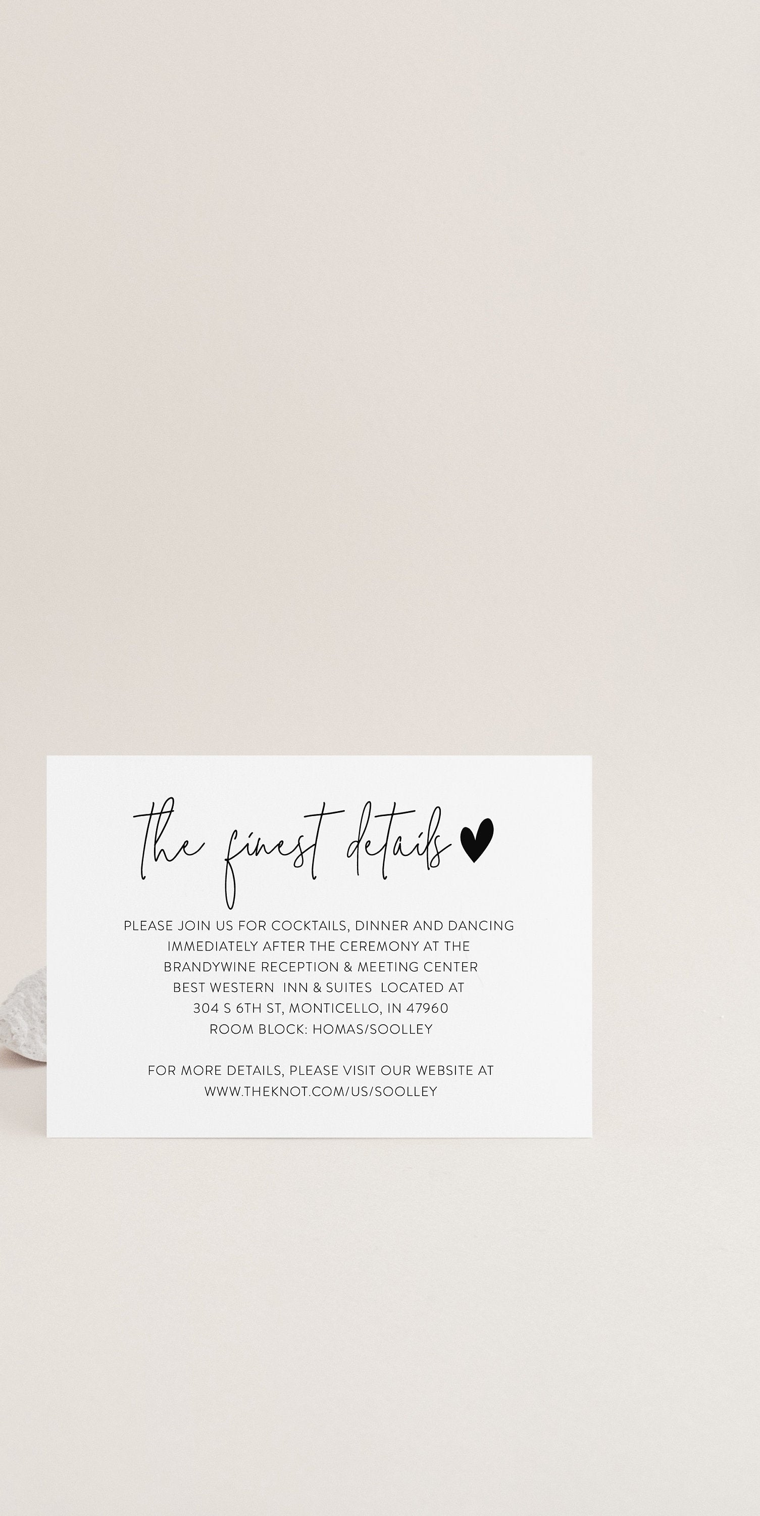 Minimalist Wedding Details Card Template, Instant Download Information Card Wedding Info Card Wedding - Gab RSVP & DETAILS CARDS SAVVY PAPER CO