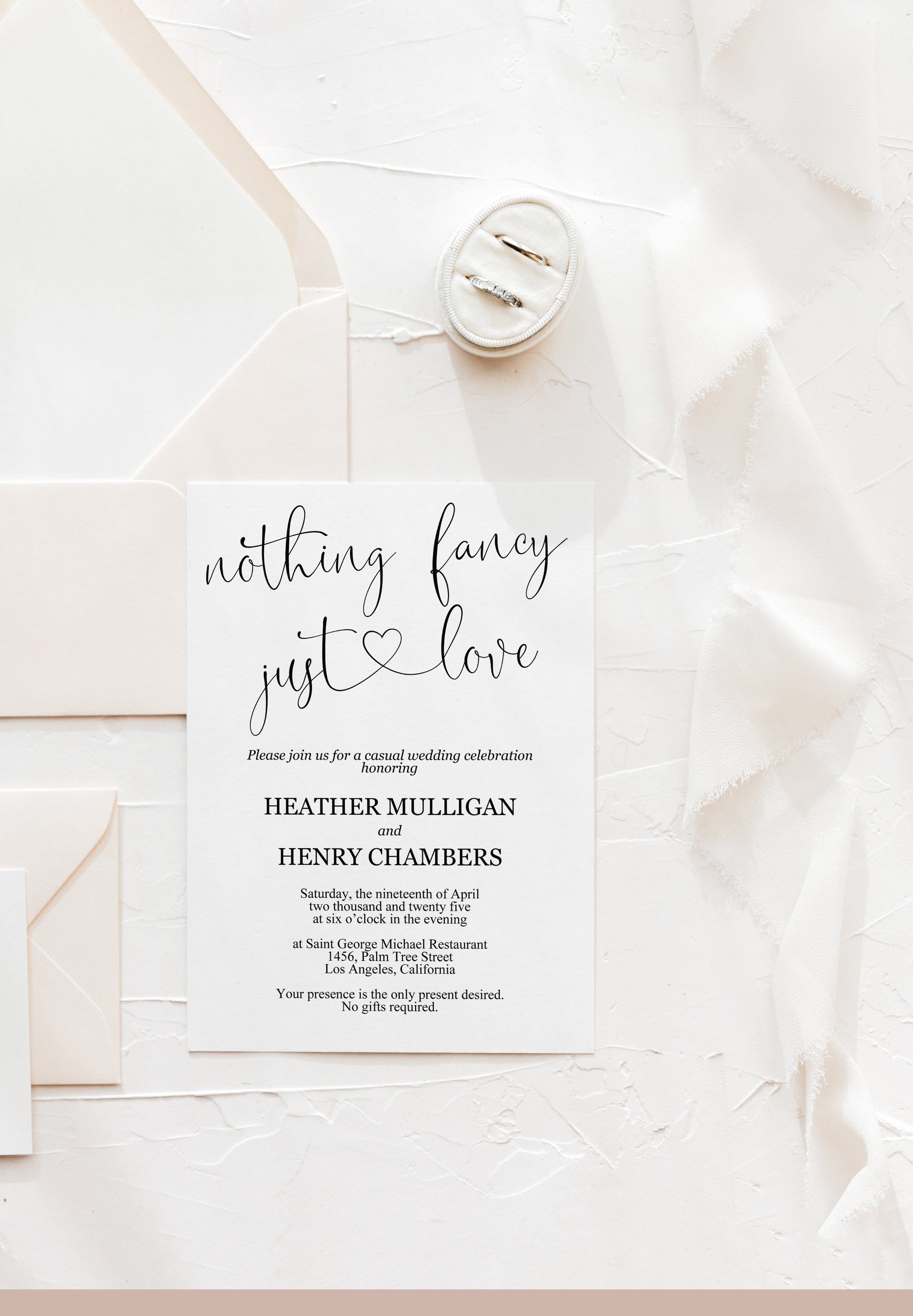 Minimalist Wedding Invitation Template Bundle, Minimal Wedding Invitation, Modern Wedding Invitation, DIY Wedding Invite Simple - Heather instan SAVVY PAPER CO