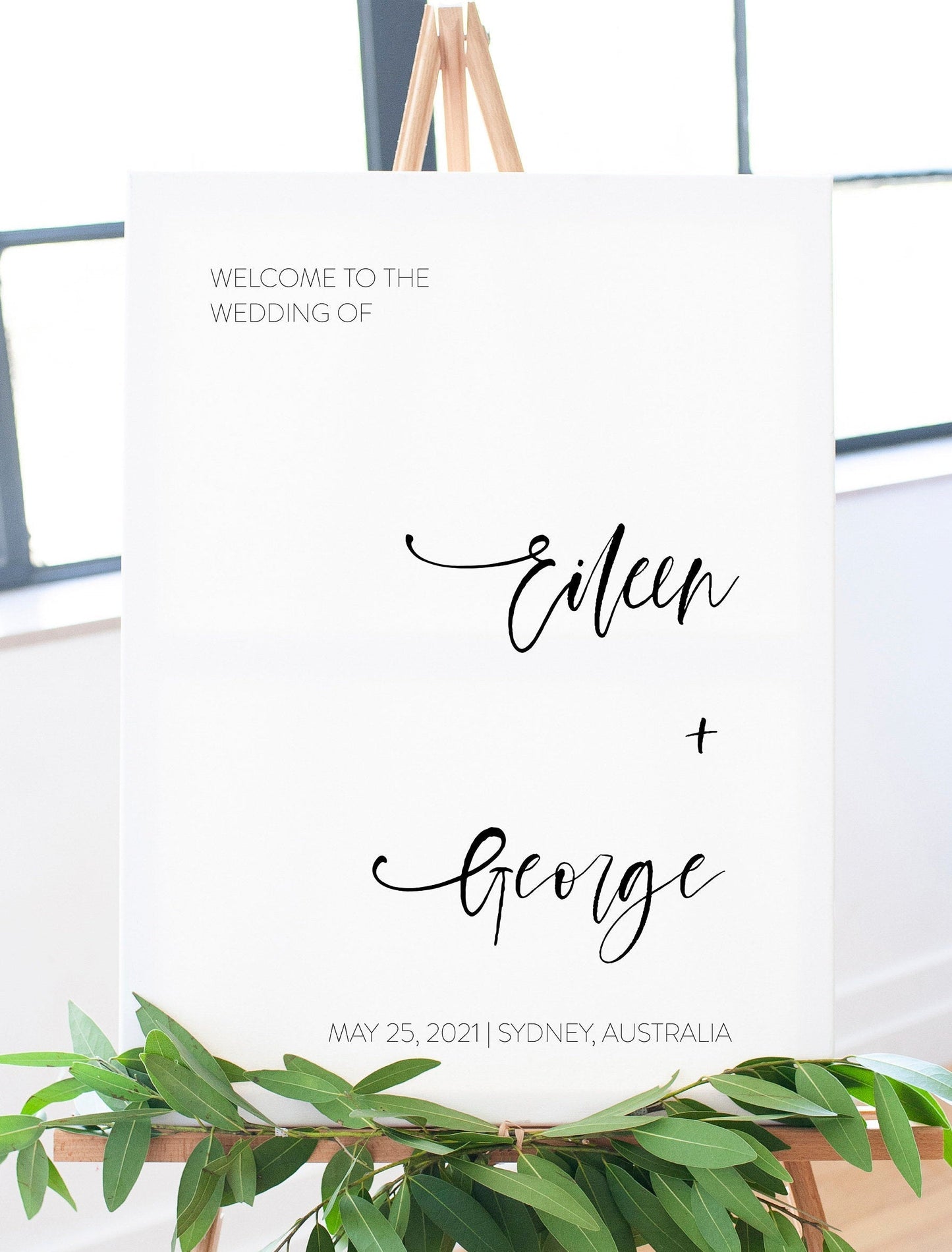 Minimalist Wedding Printable Welcome Sign, Simple Editable Template Minimal Instant Download  - Eileen SIGNS | PHOTO BOOTH SAVVY PAPER CO