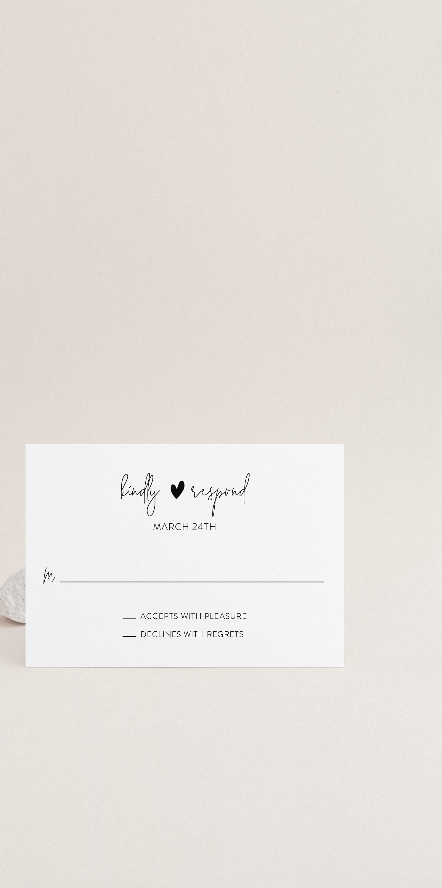 Minimalist Wedding RSVP Card Template, RSVP cards Response Card - Gab RSVP & DETAILS CARDS SAVVY PAPER CO