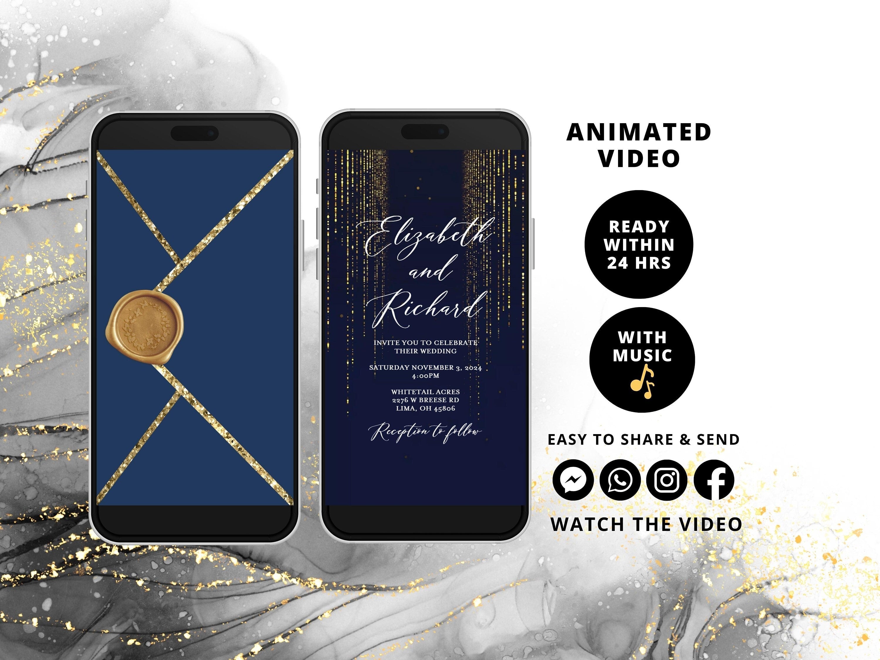 New - Animated Invitations with Falling Confetti - Sendo Invitations