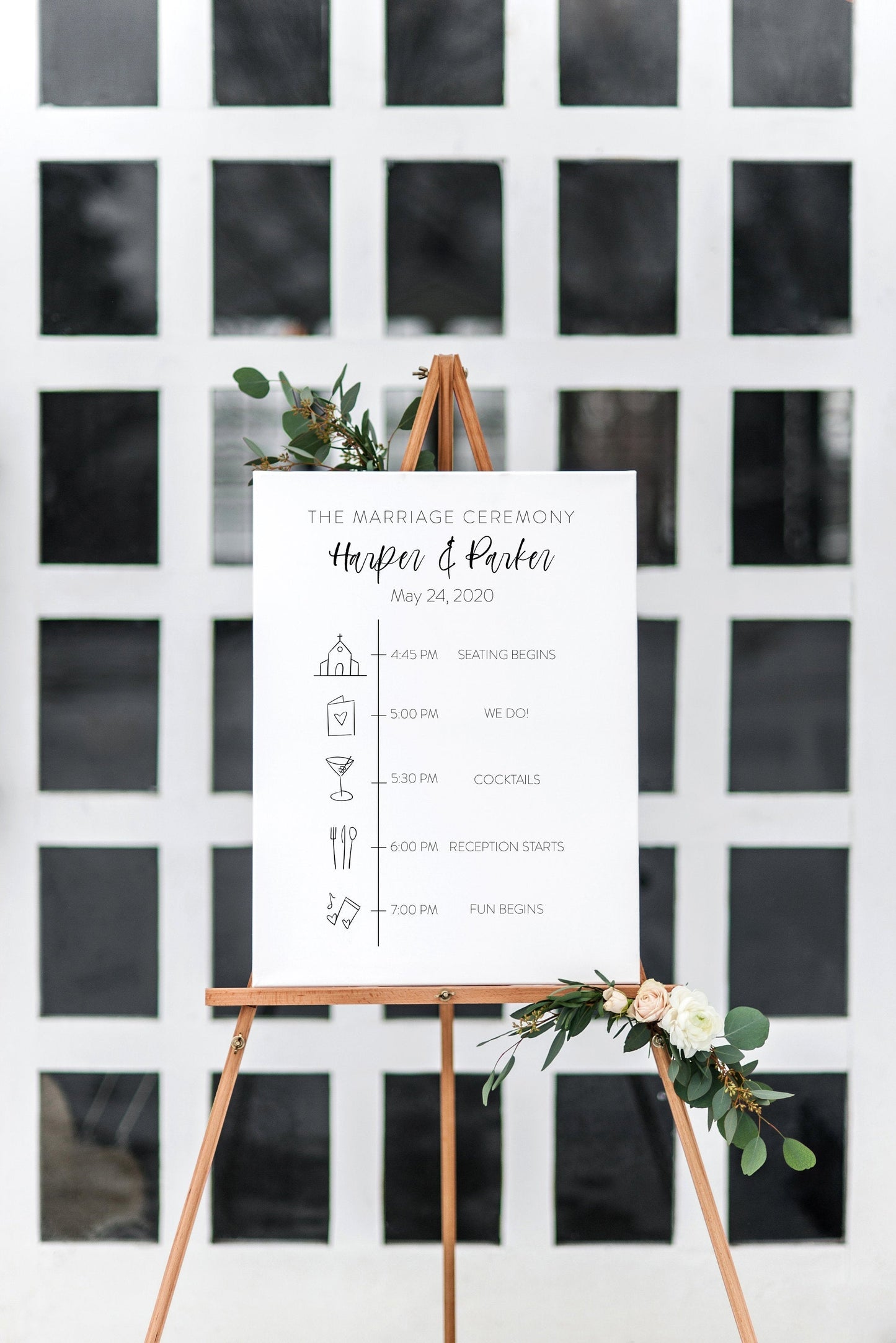 Order of Events Sign Template Minimalist Wedding Itinerary Sign Simple Timeline Sign Printable  - Eileen SIGNS | PHOTO BOOTH SAVVY PAPER CO