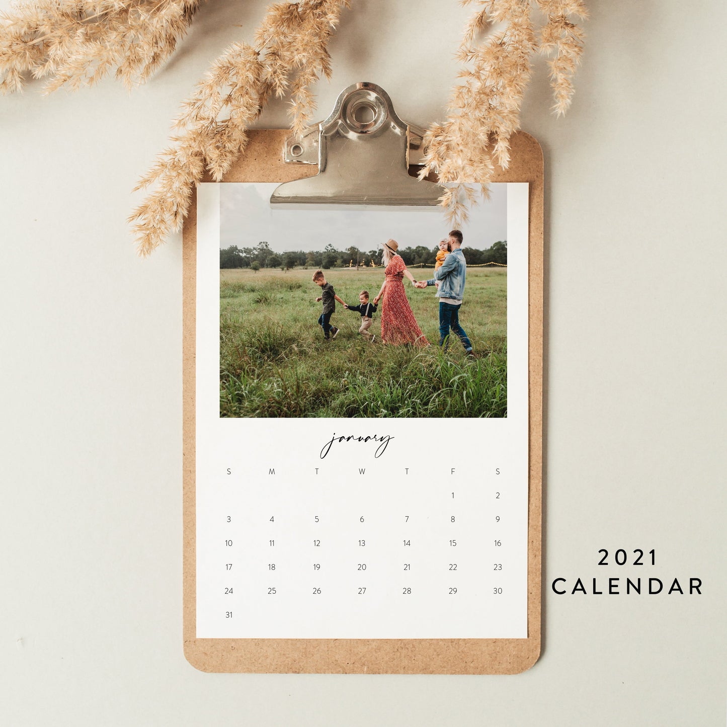 Photo Calendar 2021 Digital Download Editable  SAVVY PAPER CO