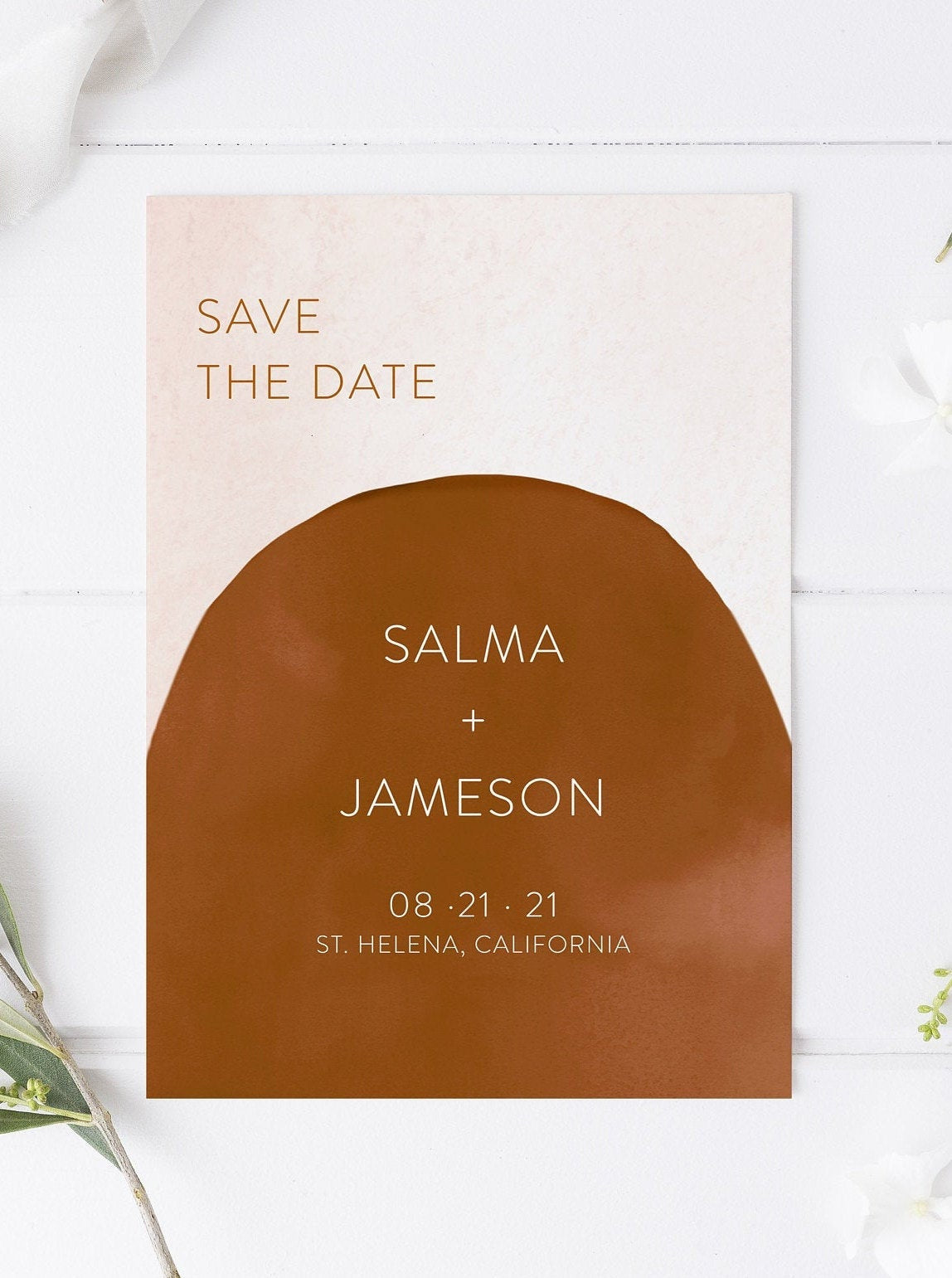 Printable Abstract Save-the-Date Template, Engagement Invite, 100% editable text Modern Wedding Templett  - Salma SAVE THE DATES SAVVY PAPER CO