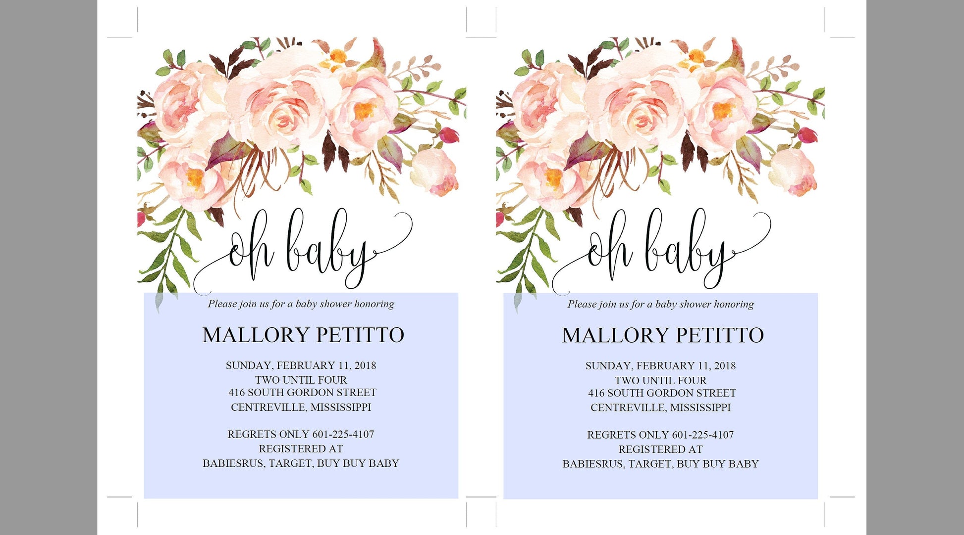 Printable Baby Shower Invitation Template, Oh Baby, Baby Shower invite,Invitation, Baby Shower Invites, Invite, Instant Download - MPU78  SAVVY PAPER CO