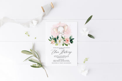 Printable Baby Shower Invite Templett Greenery Invitation Baby Brunch Invite Girl Invitation Template #WB5  SAVVY PAPER CO