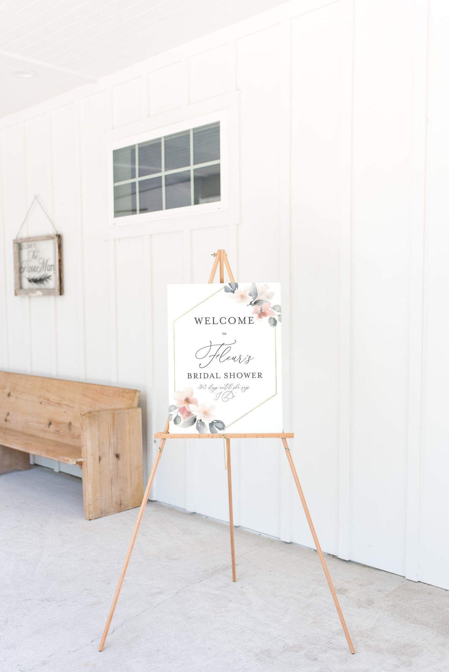 Printable  Bridal Shower Welcome Sign Template Editable Instant Download Wedding Décor - Fleur SHOWER/BACH SIGNS SAVVY PAPER CO