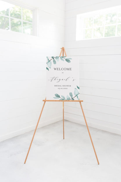 Printable Bridal Shower Welcome Sign Template Editable Instant Download Wedding Décor Greenery - Abi SHOWER/BACH SIGNS SAVVY PAPER CO