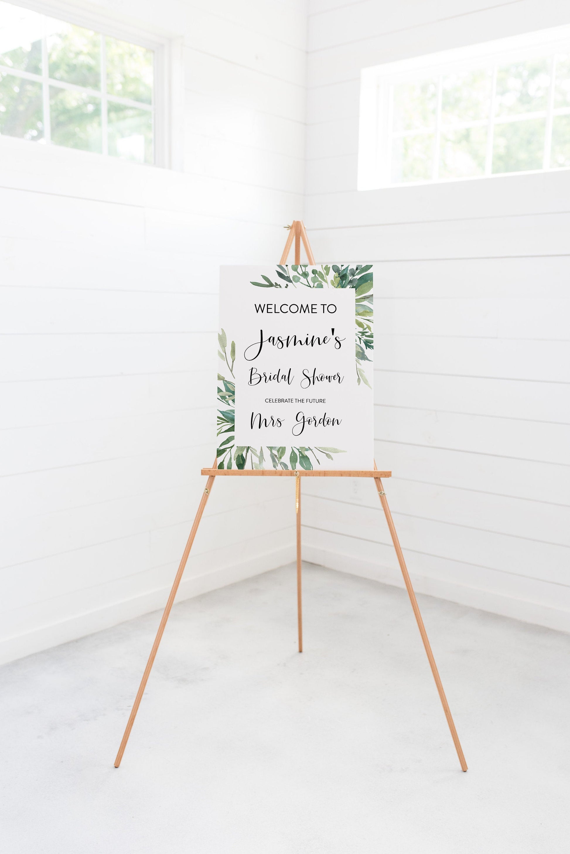 Printable Bridal Shower Welcome Sign Template Editable Instant Download Wedding Décor Greenery - Jasmine SHOWER/BACH SIGNS SAVVY PAPER CO