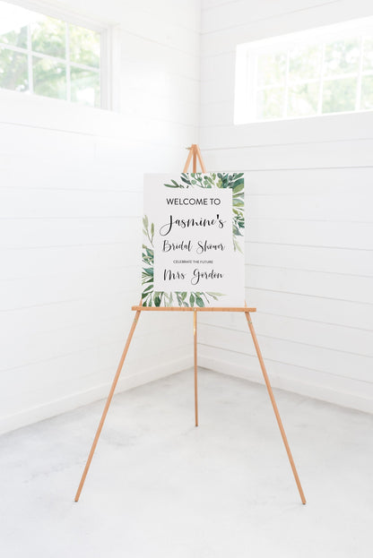 Printable Bridal Shower Welcome Sign Template Editable Instant Download Wedding Décor Greenery - Jasmine SHOWER/BACH SIGNS SAVVY PAPER CO