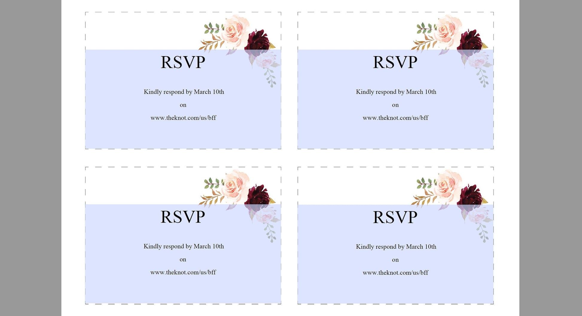 Printable Burgundy Floral Wedding Invitation Set Editable Template, DIY Instant Download Invites, Invitation Suite - Katherine WEDDING INVITATION SETS SAVVY PAPER CO