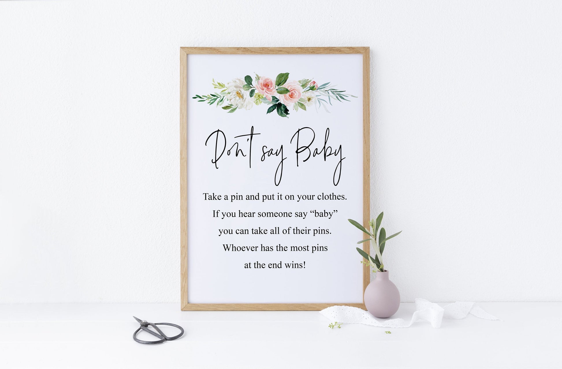 Boho Baby Shower games Don't Say Baby printable