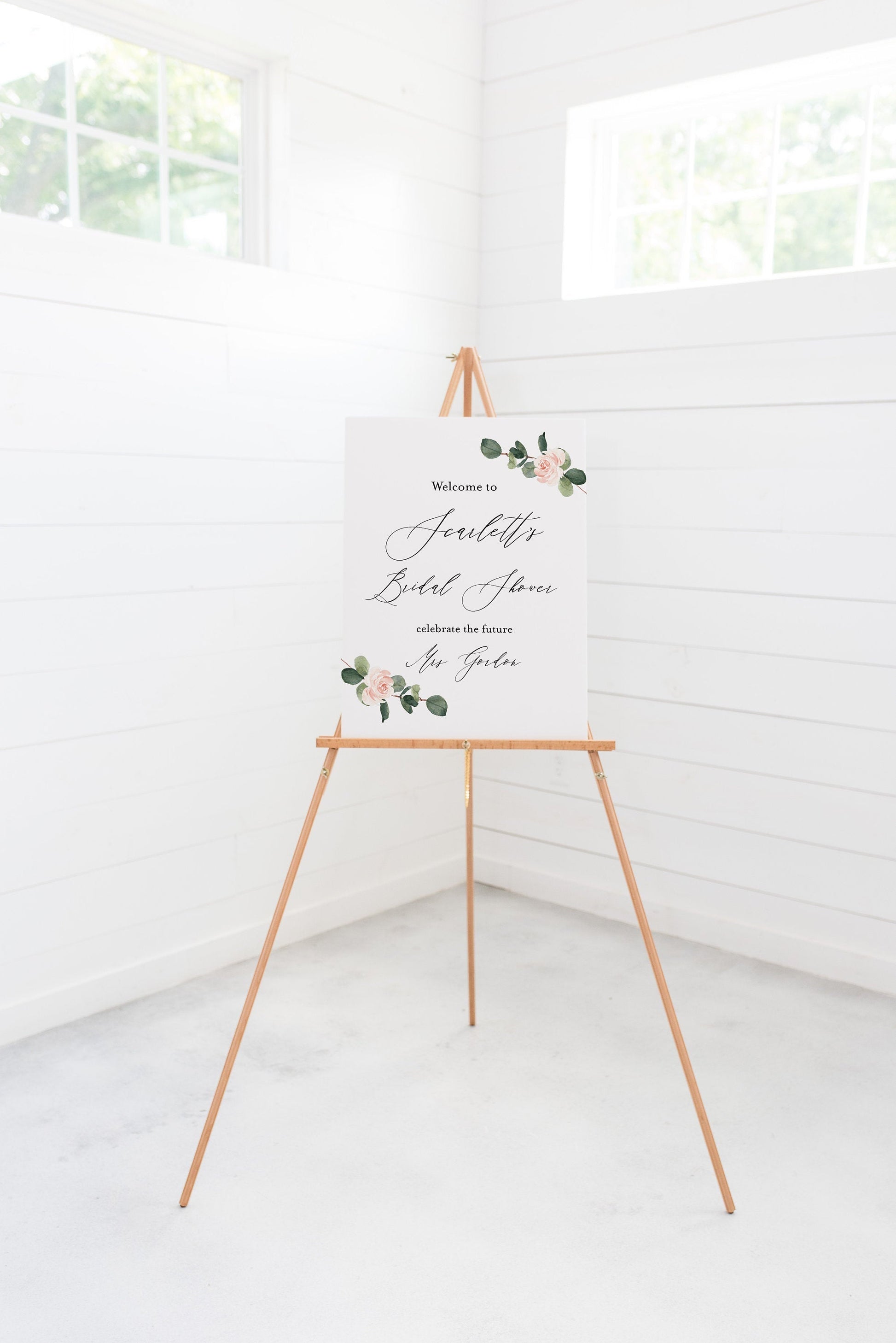 Printable Floral Bridal Shower Welcome Sign Template Editable Instant Download Wedding Décor Greenery - Scarlett SHOWER/BACH SIGNS SAVVY PAPER CO