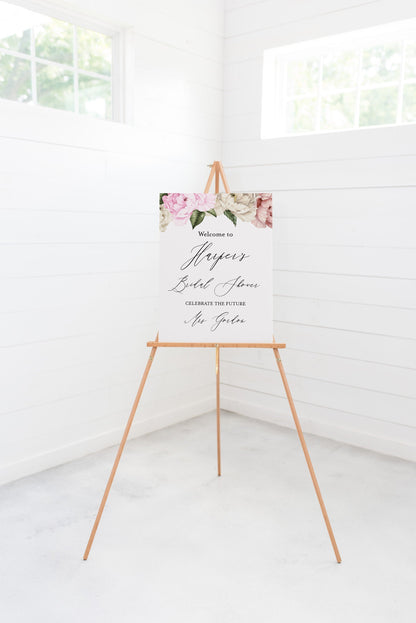 Printable Floral Bridal Shower Welcome Sign Template Editable Instant Download Wedding Décor - Harper SHOWER/BACH SIGNS SAVVY PAPER CO