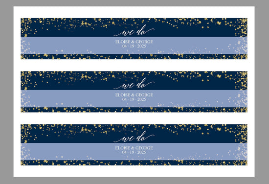Printable Floral Navy Blue Wedding Invitation Set Editable Template ...