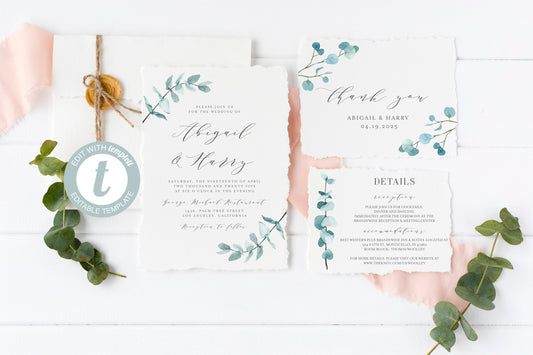 Canyon Rose Invitation Suite Template - 030