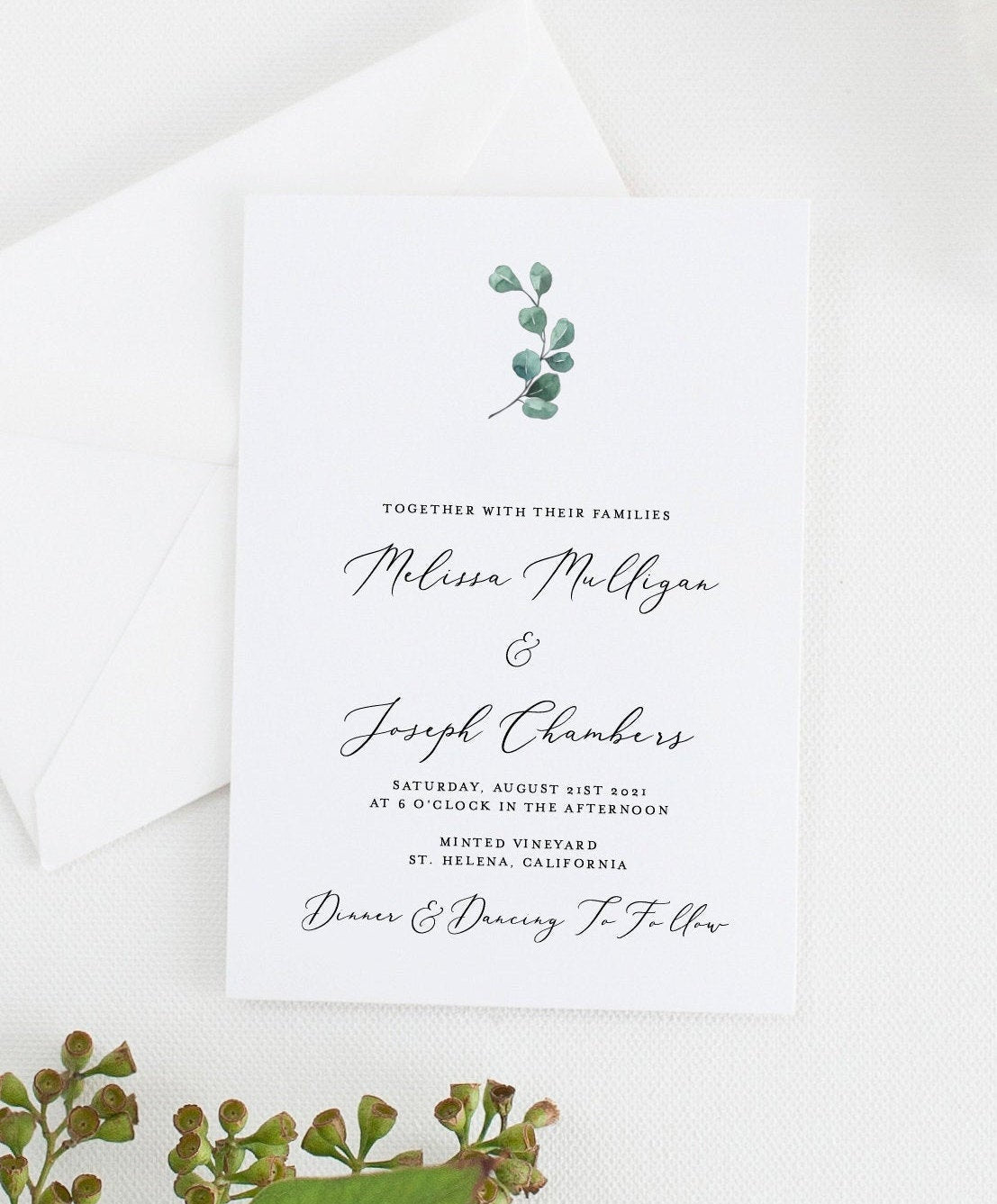 Printable Greenery Wedding Invitation Template Instant Download Templett Editable - Aisha WEDDING INVITATIONS SAVVY PAPER CO