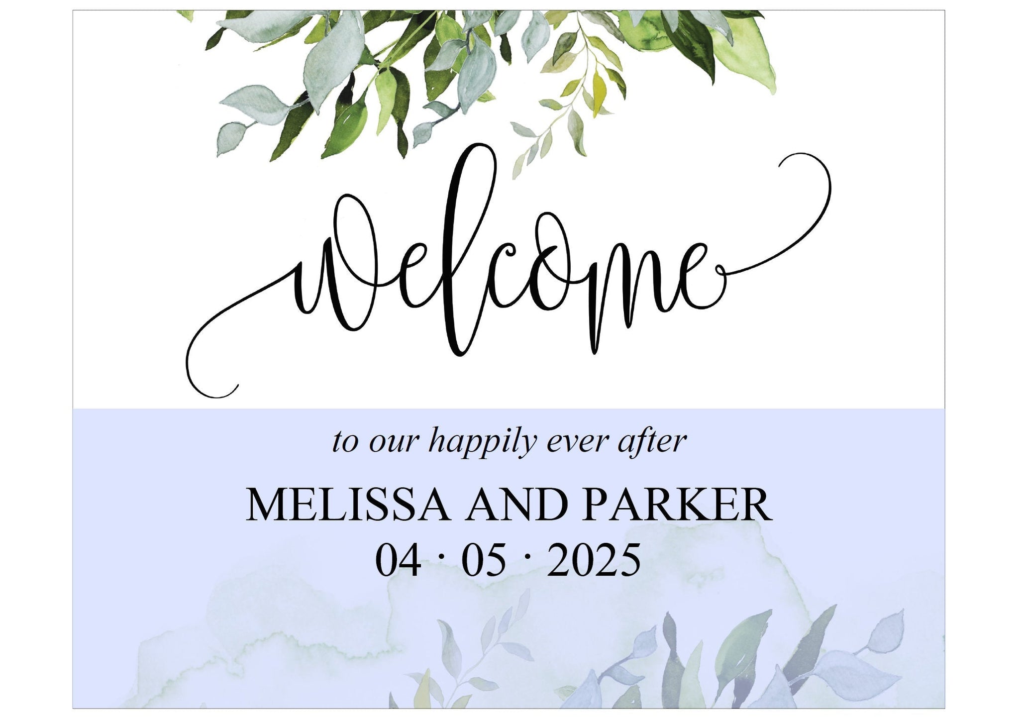 Printable Greenery Wedding Welcome Sign Editable Template Instant Down ...