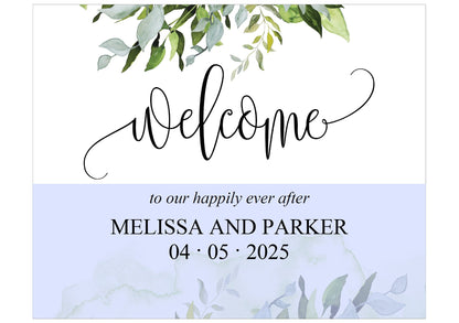 Printable Greenery Wedding Welcome Sign Editable Template Instant Download  -MELISSA SIGNS | PHOTO BOOTH SAVVY PAPER CO