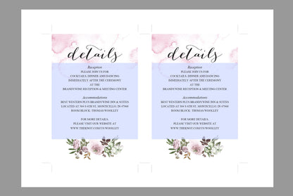 Printable Pink Floral Wedding Invitation Set Editable Template, DIY Instant Download Invites, Invitation Suite- Elisa WEDDING INVITATION SETS SAVVY PAPER CO