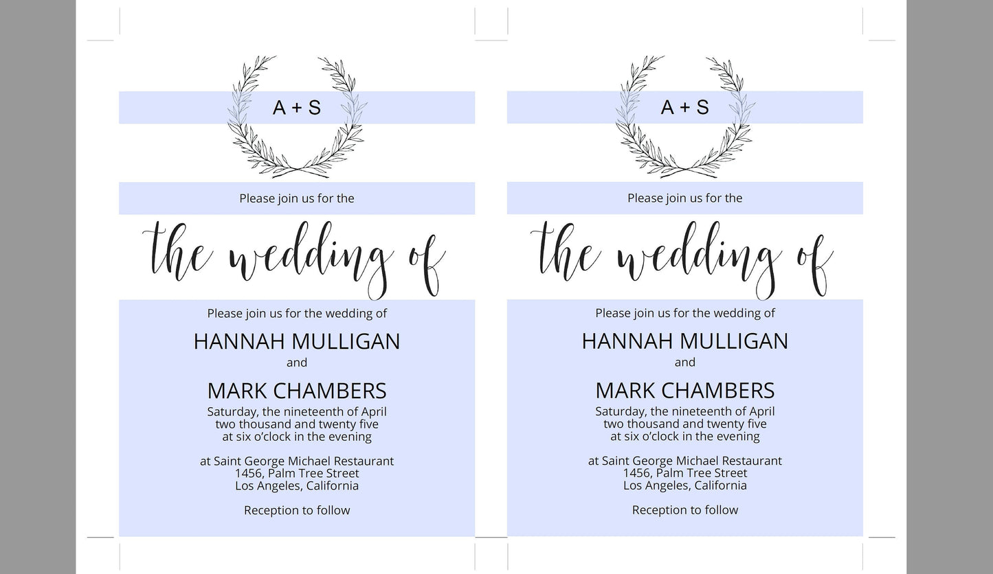 Printable Rustic Wedding Invitation Set Editable Template, DIY Instant Download Invites, Invitation Suite - Hannah WEDDING INVITATION SETS SAVVY PAPER CO