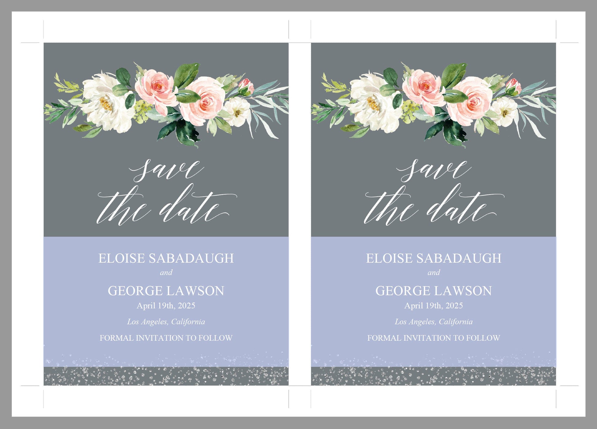 Printable Save-the-Date Template, Engagement Invite, PDF Instant Download, Greenery, Floral, Wedding Announcement  - Eloise SAVE THE DATES SAVVY PAPER CO