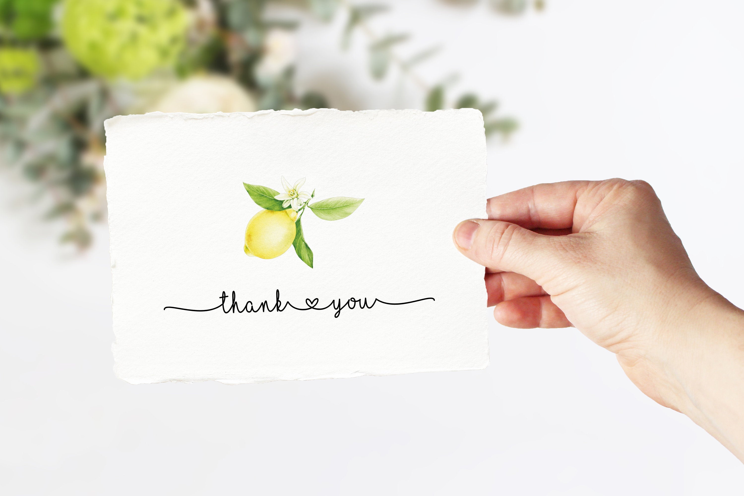 Printable Thank You Card Template, Lemon Thank You Note, Instant Downl ...