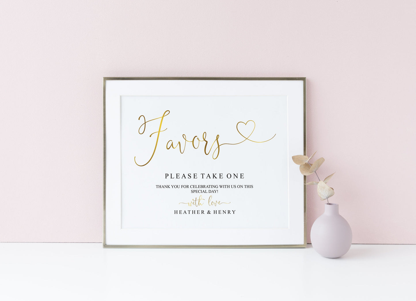 Printable Wedding Favor Sign,Wedding Favors template,Wedding Sign,Please Take One,Wedding Printable,Gold Wedding, Instant Download -Heather SIGNS | PHOTO BOOTH SAVVY PAPER CO