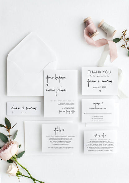Printable Wedding Invitation Set Editable Template, DIY Instant Download Invites, Invitation Suite, 100% Editable- DONNA WEDDING INVITATIONS SAVVY PAPER CO