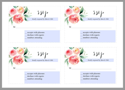 Printable Wedding Invitation Set Editable Template, DIY Instant Download Invites, Invitation Suite- Sarah WEDDING INVITATION SETS SAVVY PAPER CO