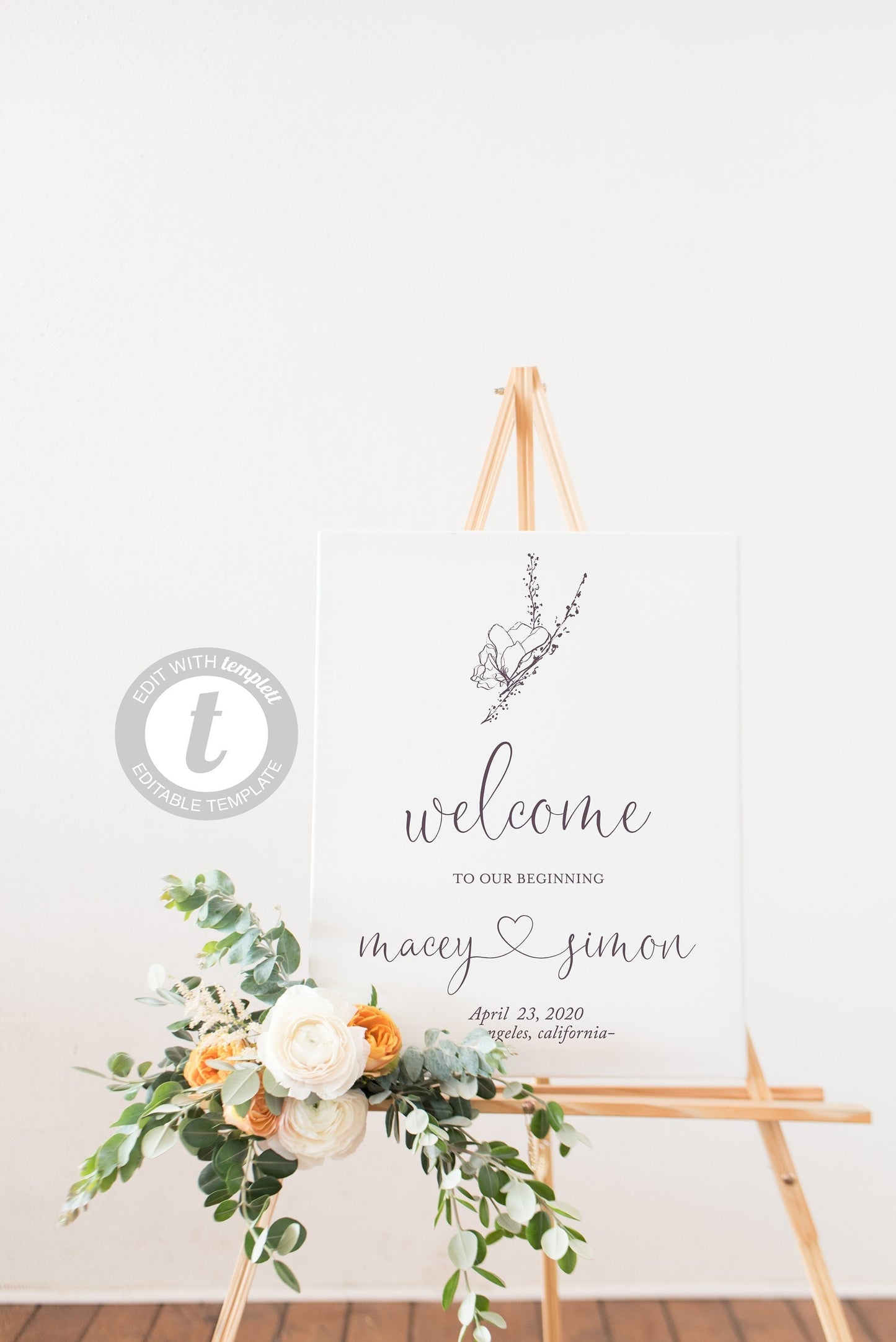 Printable Wedding Welcome Sign Editable Template Instant Download - Macey SIGNS | PHOTO BOOTH SAVVY PAPER CO